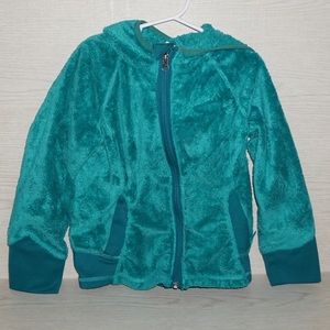 Rei Kids Girls Green Fleece Hooded Sweater Sz 6-7